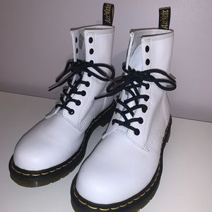 White leather Dr. Martens